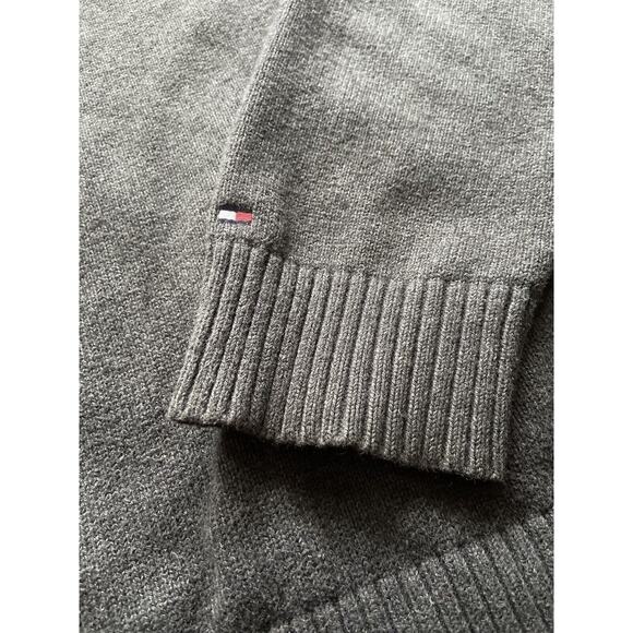 TOMMY HILFIGER Gray/Blue 1/4 Zip Cotton Pullover Sweater sz XL - Picture 7 of 10